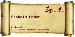 Szokola Andor névjegykártya