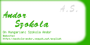 andor szokola business card